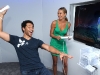 NEW YORK, NY - JUNE 27: (EXCLUSIVE COVERAGE)  (L-R) Actors Corbin Bleu and Stacy Keibler play Just Dance 4 at Nintendo Hosts Wii U Experience on June 27, 2012 in New York City.  (Photo by Jamie McCarthy/WireImage)