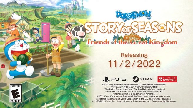 Doraemon Story of Seasons: Friends of the Great Kingdom release date