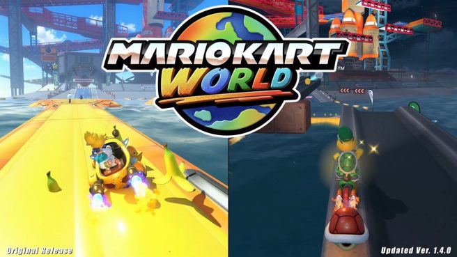 Mario Kart World course changes comparison