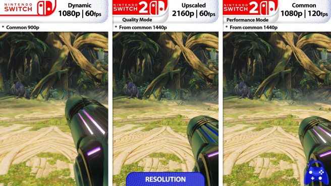 Metroid Prime 4 Nintendo Switch 2 vs. Switch comparison