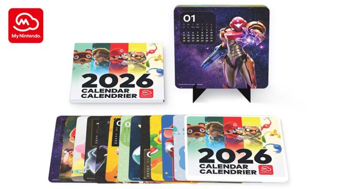 My Nintendo 2026 desktop calendar