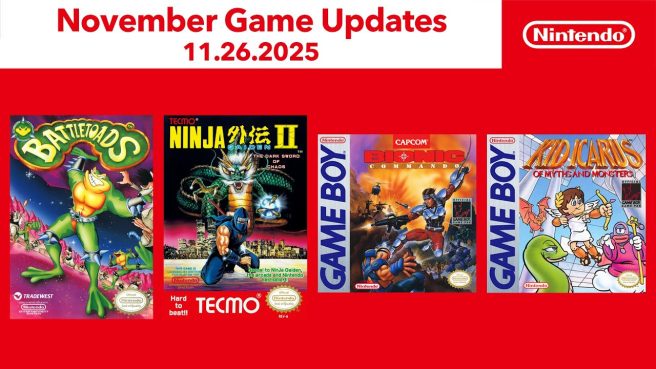 Nintendo Switch Online Ninja Gaiden 2, Battletoads, Kid Icarus Myths and Monsters, Bionic Commando