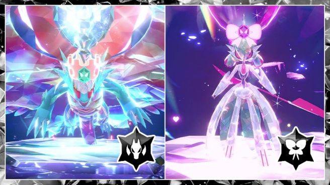 Pokemon Scarlet Violet Roaring Moon and Iron Valiant Tera Raid