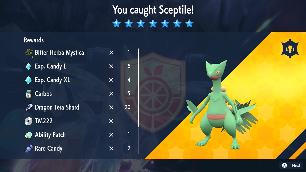 Pokemon Scarlet and Violet 7 Star Sceptile Guide