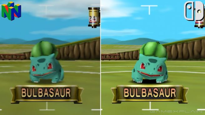 Pokemon Stadium Switch N64 comparison
