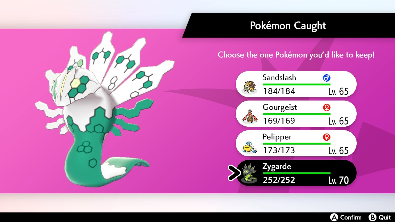 Shiny Zygarde Screen