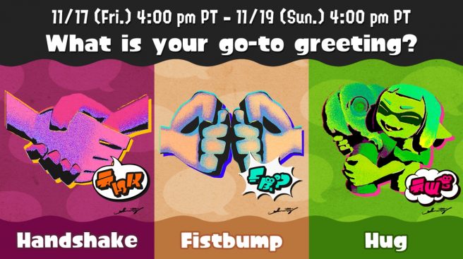 Splatoon 3 Splatfest results Handshake vs. Fist Bump vs. Hug