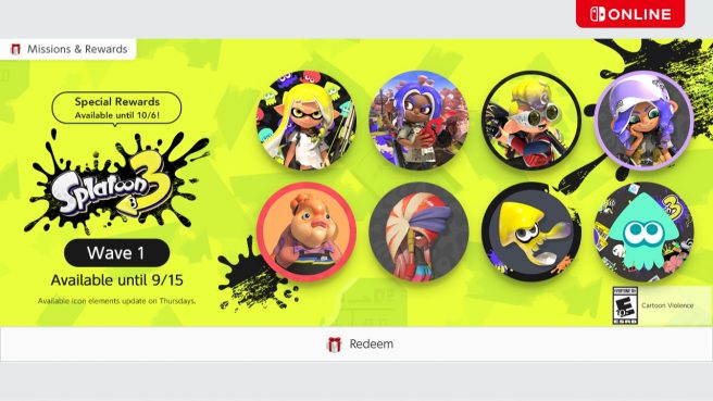 Splatoon 3 icons Nintendo Switch Online