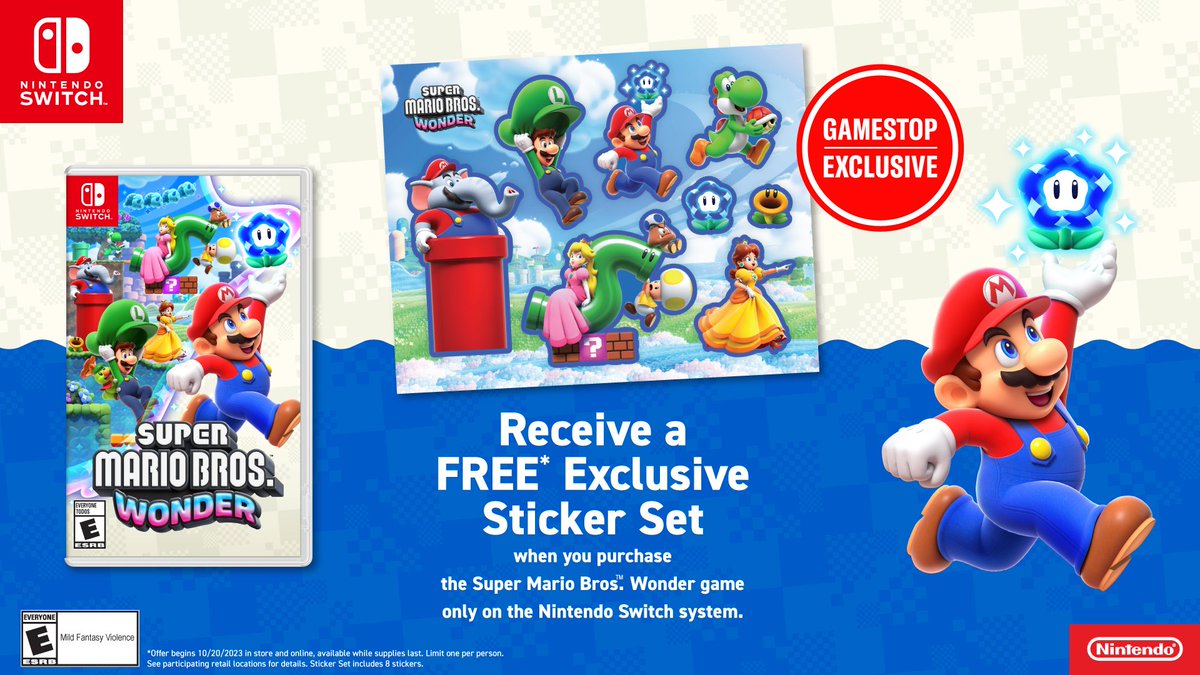 Super Mario Bros. Wonder pre-order bonus GameStop