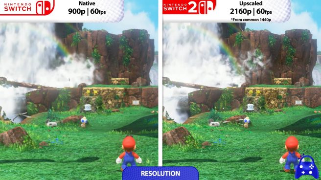 Super Mario Odyssey Nintendo Switch vs. Switch comparison