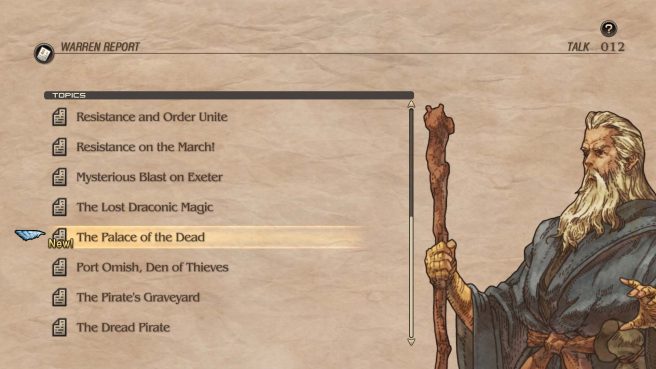 Tactics Ogre Reborn Warren Report, relics