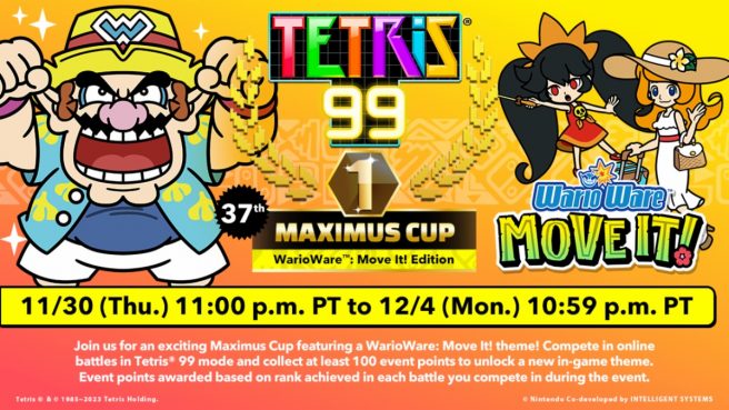 Tetris 99 37th Maximus Cup WarioWare Move It