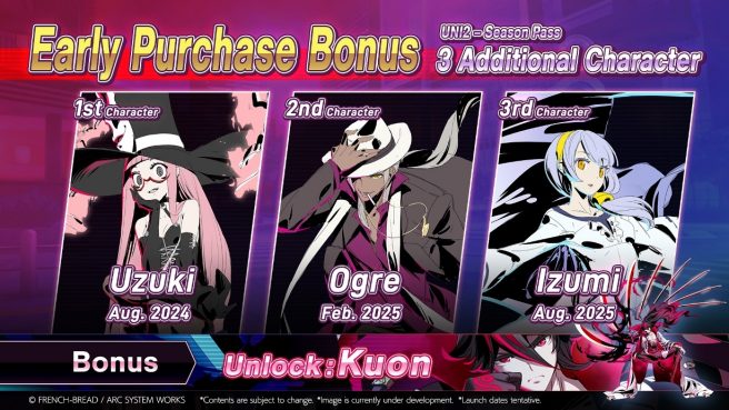 Under Night In-Birth II SysCeles Uzuki, Ogre, and Izumi DLC