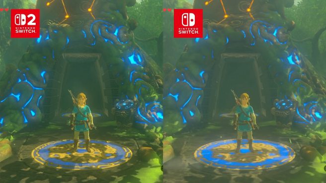Zelda Breath of the Wild Switch 2 vs Switch 1 comparison