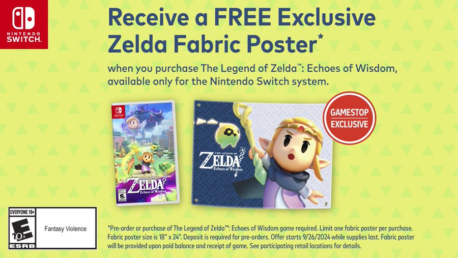 Zelda Echoes of Wisdom pre-order bonus GameStop