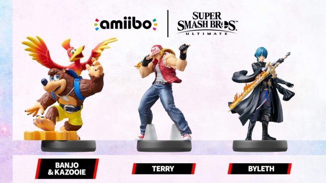 Banjo & Kazooie, Terry, and Byleth amiibo