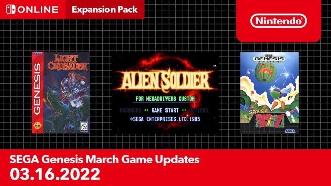sega genesis march 2022 switch online
