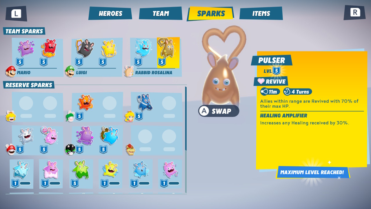 Mario + Rabbids Sparks of Hope best Sparks