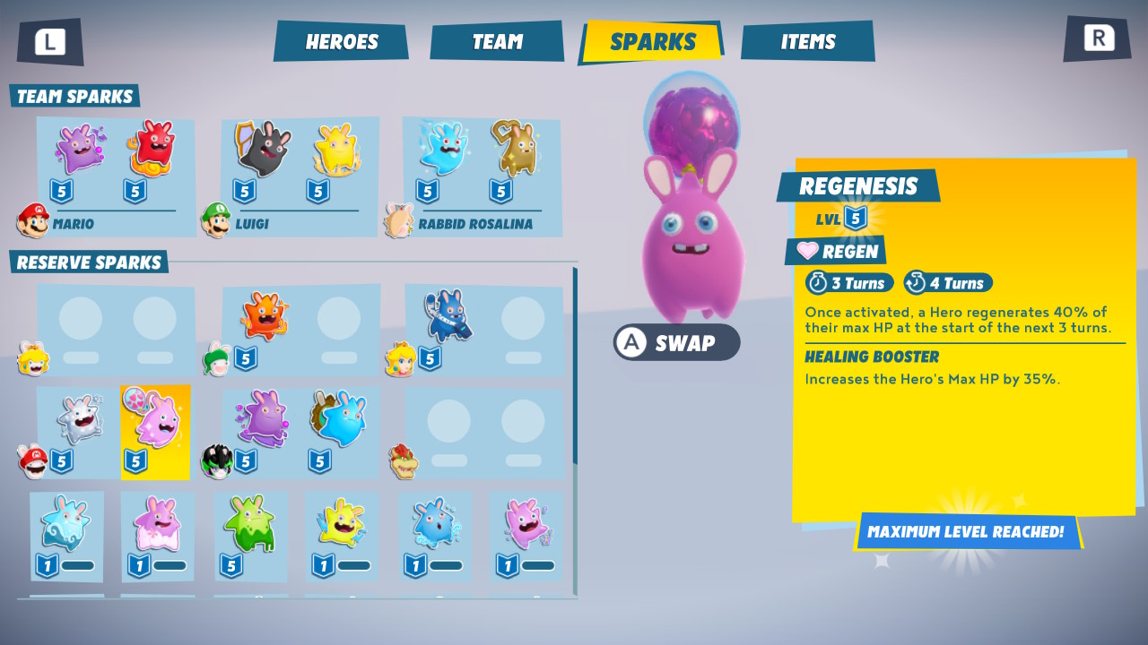 Mario + Rabbids Sparks of Hope best Sparks